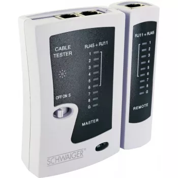 Tester per cavi di rete Schwaiger NWM1 531 RJ-11 RJ-45 nero bianco