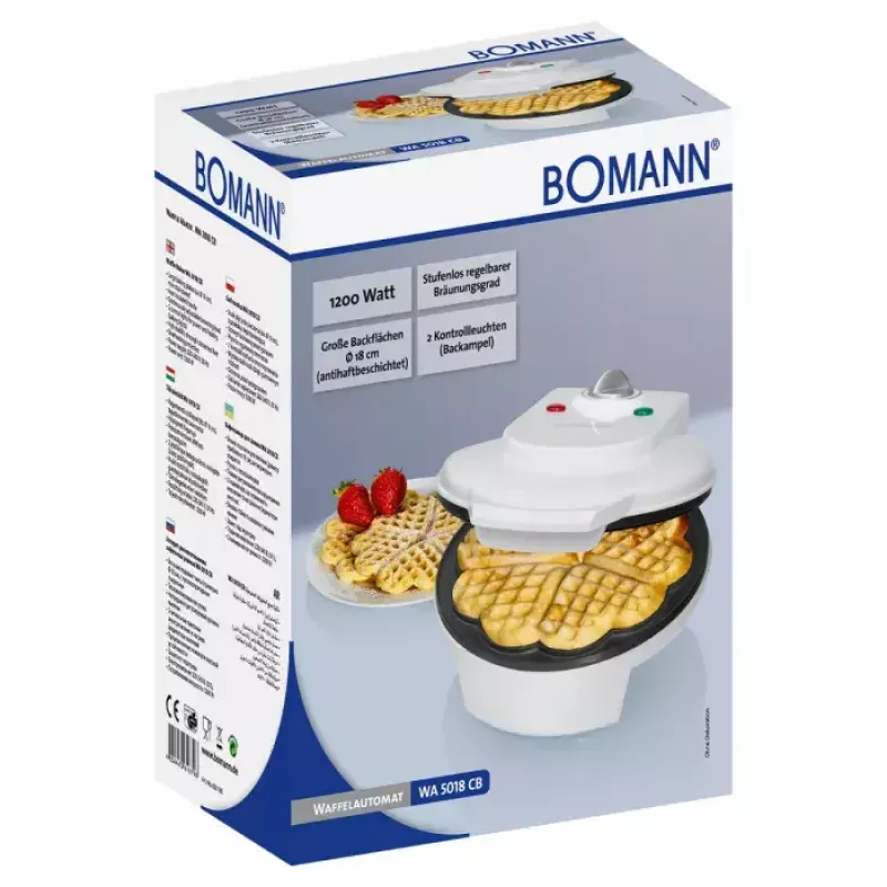 Macchina per waffle Bomann WA 5018 CB 1 waffle 1200 W bianco