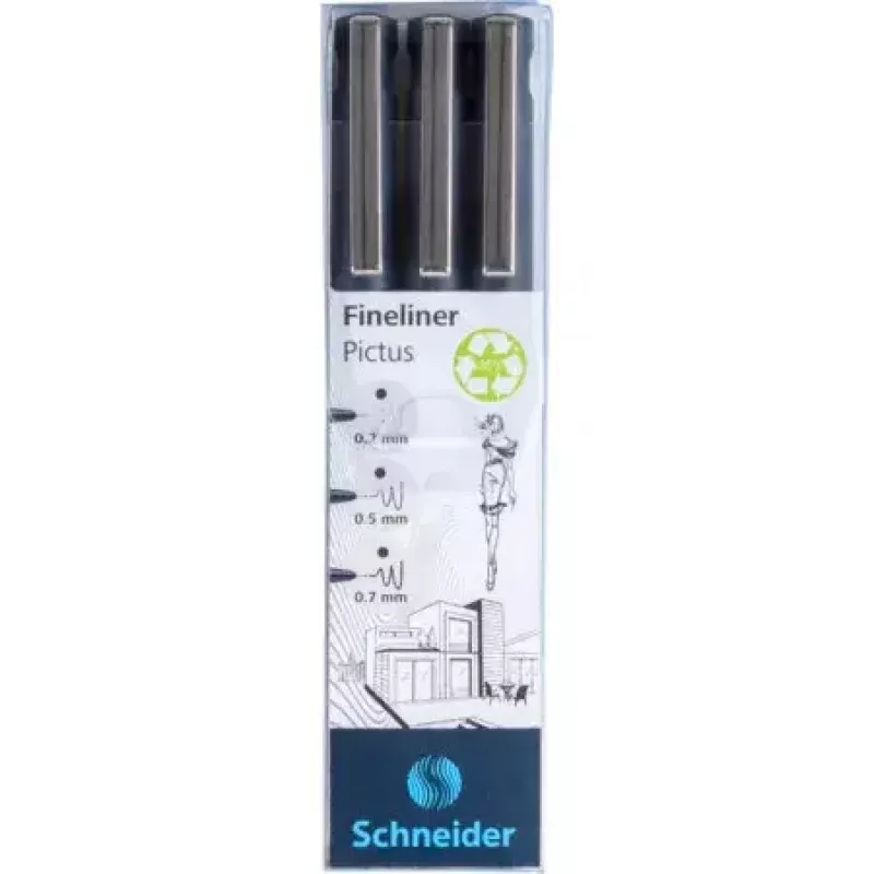 Fineliner Schneider Pictus nero 3 pezzi