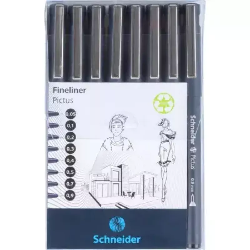 Fineliner Schneider Schreibgeräte Pictus nero 8 pz.