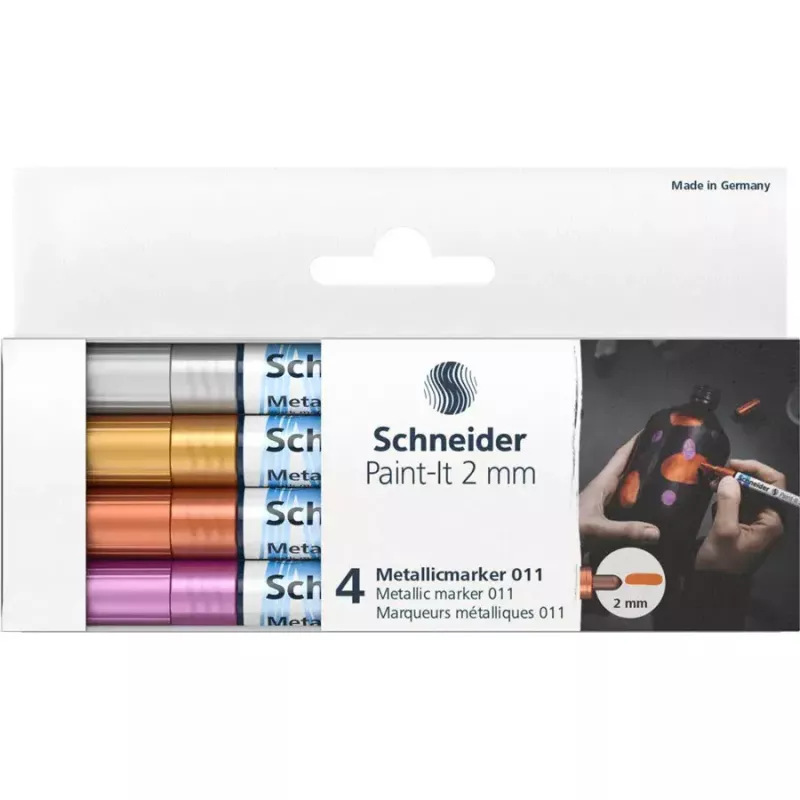 Pennarello paint marker Schneider ML01111501 rame oro argento viola 4 pezzi