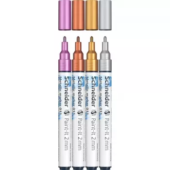 Pennarello paint marker Schneider ML01111501 rame oro argento viola 4 pezzi