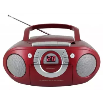 Sistema stereo portatile Soundmaster SCD5100RO — CD/Radio/USB? (grigio, rosso)