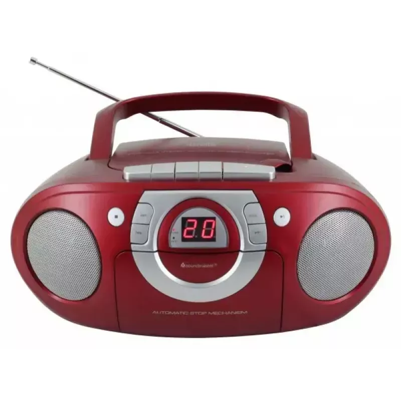 Sistema stereo portatile Soundmaster SCD5100RO — CD/Radio/USB? (grigio, rosso)