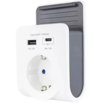 Caricabatterie USB REV con presa 240V, USB-A e USB-C, modello 0020770112