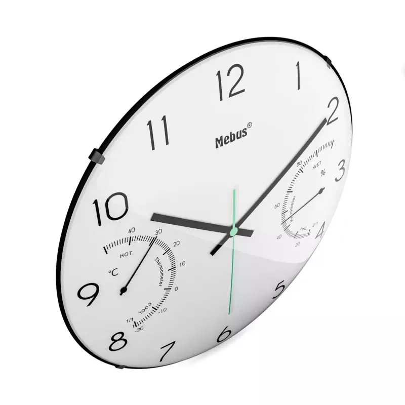 Orologio al quarzo Mebus 16106 rotondo nero bianco