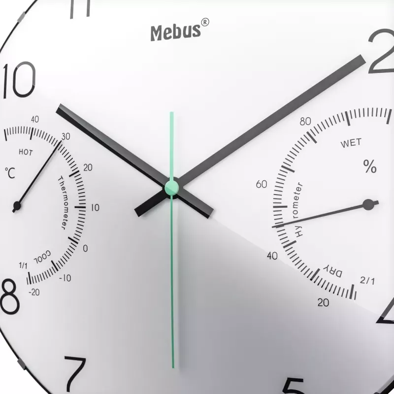 Orologio al quarzo Mebus 16106 rotondo nero bianco
