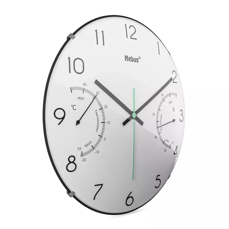 Orologio al quarzo Mebus 16106 rotondo nero bianco