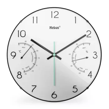 Orologio al quarzo Mebus 16106 rotondo nero bianco