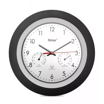 Orologio digitale Mebus 19449 rotondo nero bianco batteria AA 30 cm