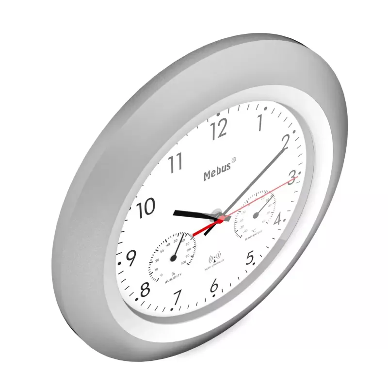 Orologio digitale Mebus 19450 rotondo argento bianco a batteria