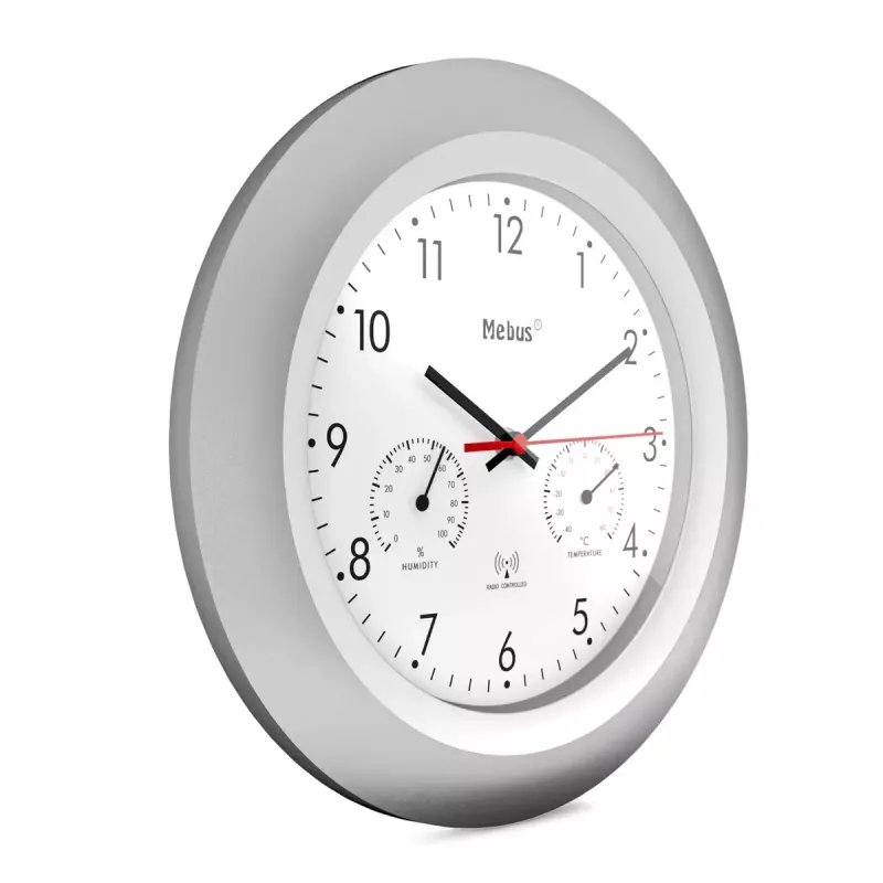 Orologio digitale Mebus 19450 rotondo argento bianco a batteria