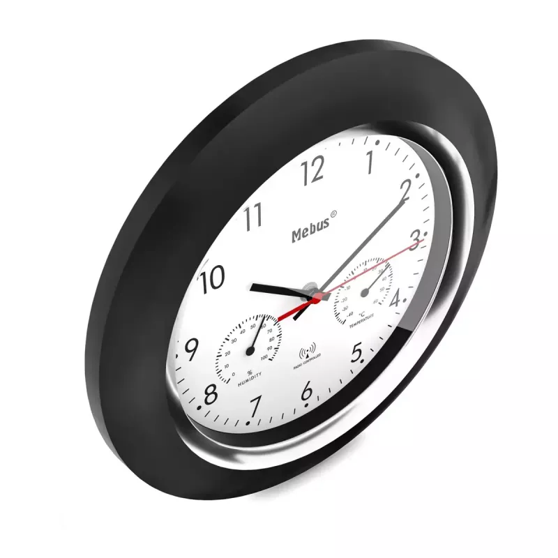 Orologio digitale Mebus 19453 rotondo nero bianco batteria AA
