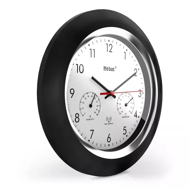 Orologio digitale Mebus 19453 rotondo nero bianco batteria AA