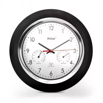 Orologio digitale Mebus 19453 rotondo nero bianco batteria AA
