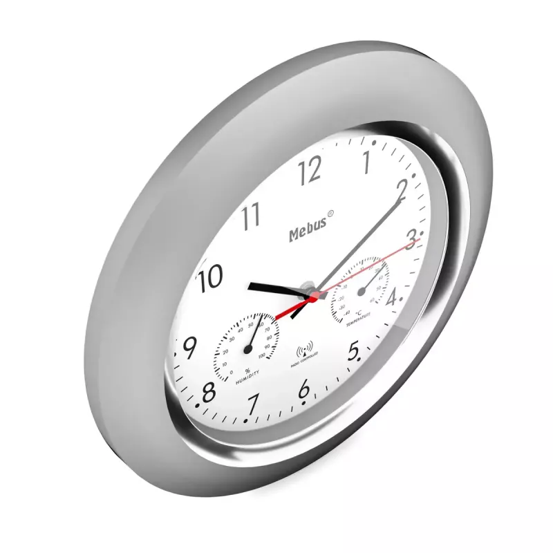 Orologio digitale Mebus 19454 rotondo argento bianco batteria AA