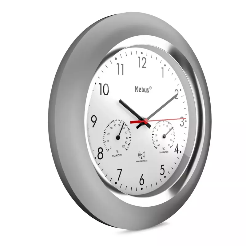 Orologio digitale Mebus 19454 rotondo argento bianco batteria AA