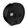 Sveglia al quarzo Mebus 25806 rotonda nera bianca analogica batteria AA