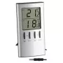 Termometro ambiente elettronico TFA-Dostmann 30.1027 per interni argento °C