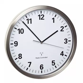 Orologio al quarzo da parete/da tavolo TFA 60.3523.02 — rotondo argento/bianco, 305 mm, AA 1,5 V