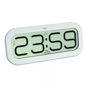 Orologio digitale TFA-Dostmann 60.4514 ovale bianco LCD 321mm