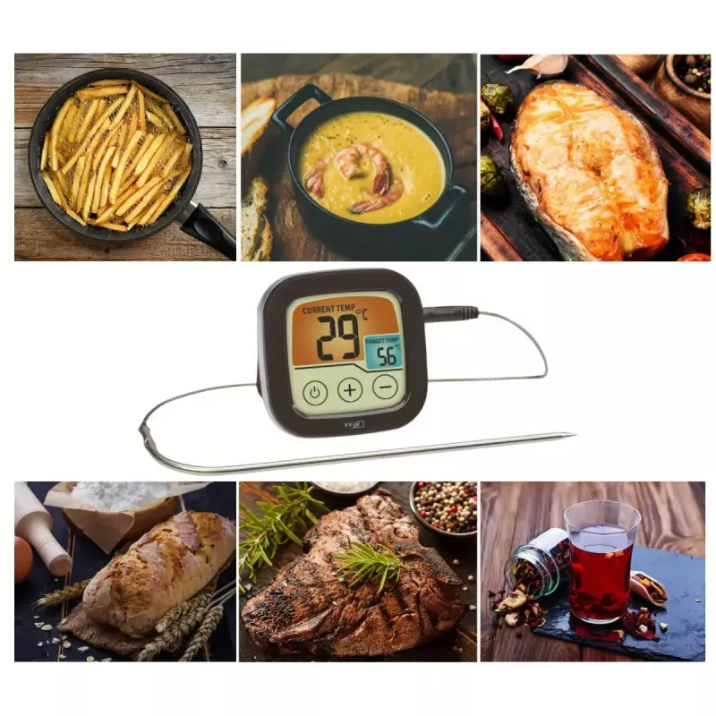 Termometro digitale per carne BBQ tfa dostmann 14.1509.01 — batteria AAA, 72×72×25 mm