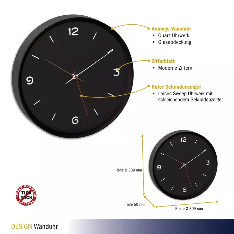 Orologio da parete TFA-Dostmann analogico 60.3056.01