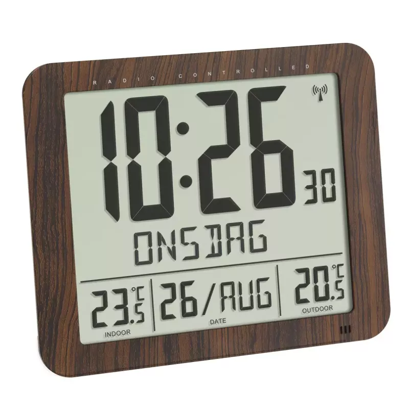 Sveglia digitale TFA-Dostmann 60.4518.08 legno LCD 433 MHz