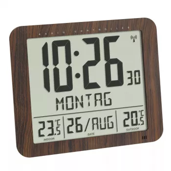 Sveglia digitale TFA-Dostmann 60.4518.08 legno LCD 433 MHz