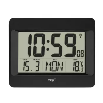 Sveglia digitale TFA-Dostmann 60.4519.01 nero a batteria
