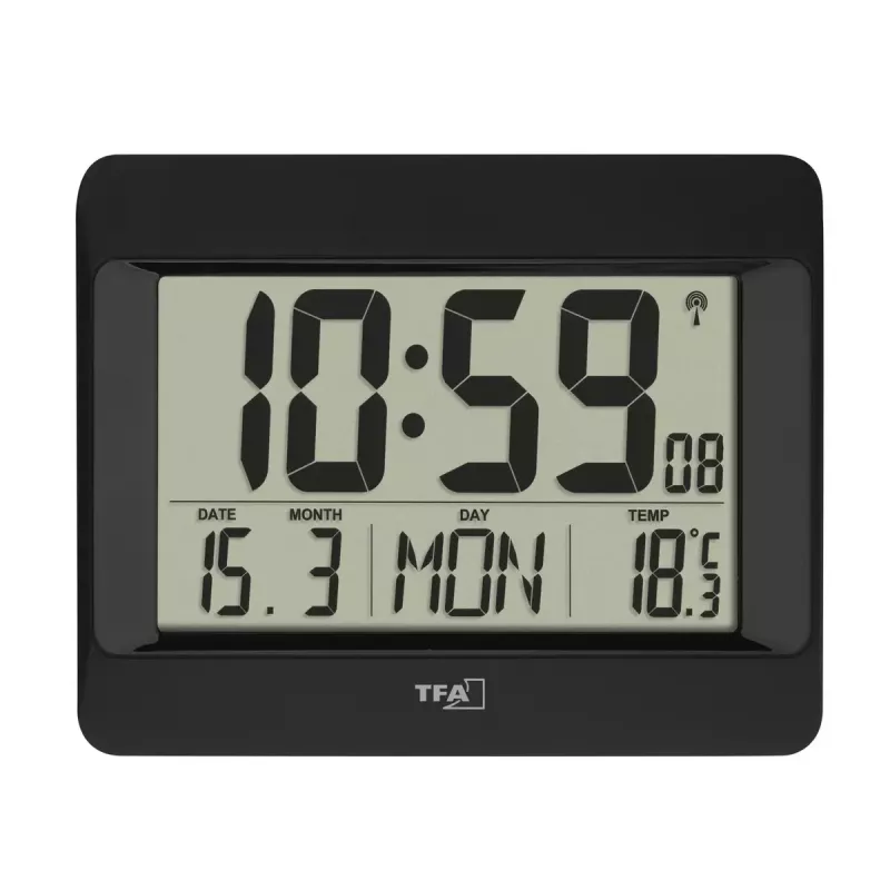 Sveglia digitale TFA-Dostmann 60.4519.01 nero a batteria