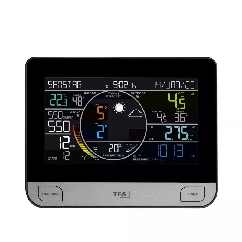 TFA-Dostmann View Pro nero DC/batteria Wi-Fi anemometro termometro igrometro barometro