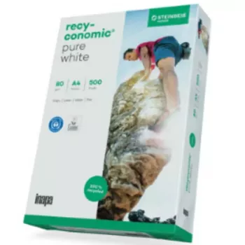 Carta per stampante A4 inapa-tecno recyconomic bianco puro 80g 500 fogli