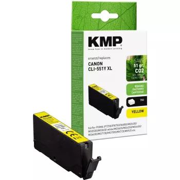 Cartuccia d'inchiostro KMP sostitutiva per Canon CLI-551 Y XL – giallo, alta resa