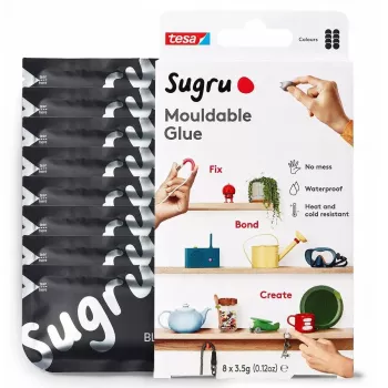 Pasta adesiva modellabile Tesa 41286-00000-01 nero – confezione da 8 pezzi