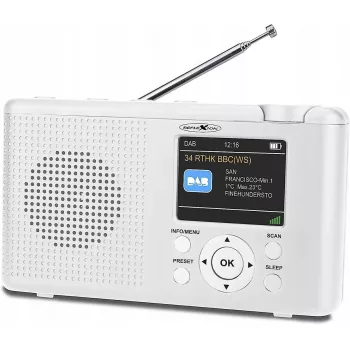 Radio da tavolo Reflexion TRA23DAB/WH DAB+/FM, ricaricabile, bianca
