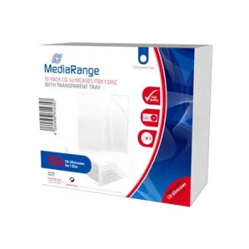Custodia slim CD MediaRange BOX32-T per 1 disco 5,2 mm vassoio trasparente