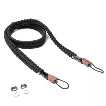 Tracolla per fotocamera C-ROPE Traveler Paracord, 100 cm, Silent Black