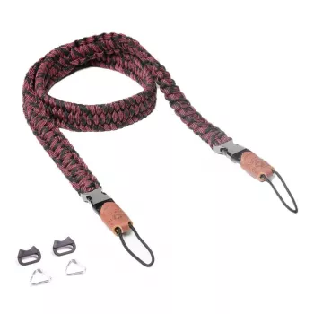 Tracolla per fotocamera C-ROPE Traveler Paracord, 100 cm, Red Dots