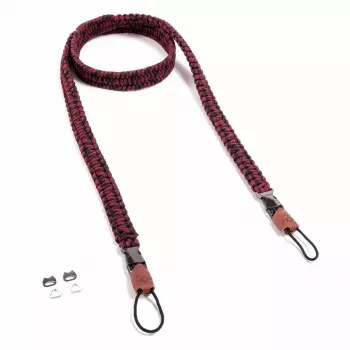 C-ROPE Traveler Paracord cinghia per fotocamera, 140 cm, Red Dots