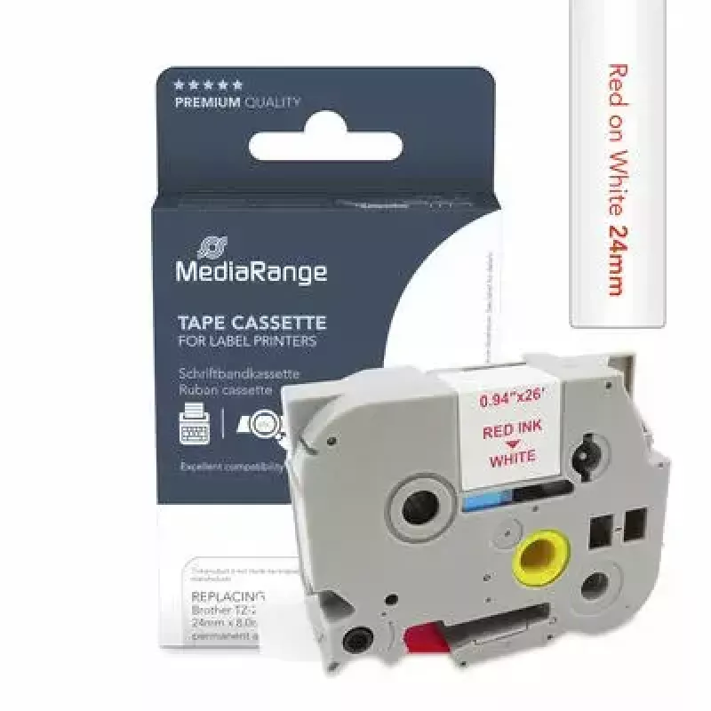Nastro per stampante MediaRange MRBTZ252 rosso 2,4 cm 8 m