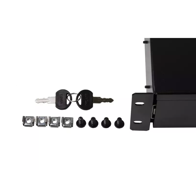 Unità a cassetto Rockstable 2 HE 19 inch cassetto con serratura acciaio nero