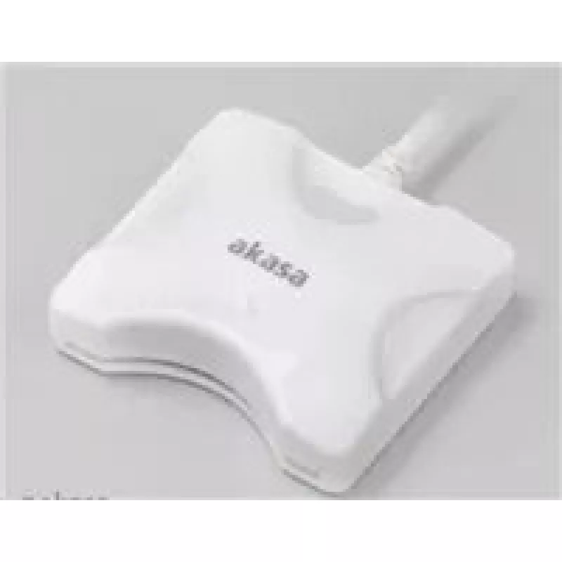 Lettore di schede Akasa AK-CR-03WHV2 USB 3.0 bianco, lettore multi-slot esterno per SD/microSD/CF/Memory Stick