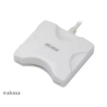 Lettore di schede Akasa AK-CR-03WHV2 USB 3.0 bianco, lettore multi-slot esterno per SD/microSD/CF/Memory Stick