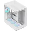 Case per PC tower APNX V2-F-WT-v1, bianco, con tre pannelli in vetro temperato