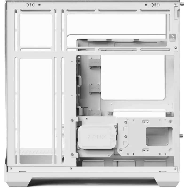 Case per PC tower APNX V2-F-WT-v1, bianco, con tre pannelli in vetro temperato