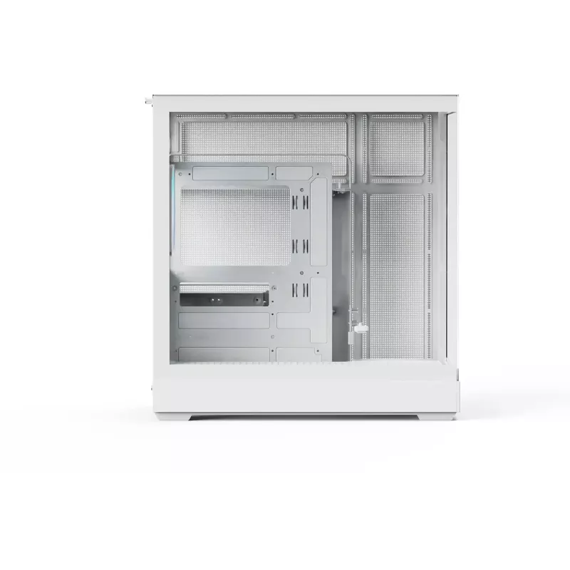 Case per PC tower APNX V2-F-WT-v1, bianco, con tre pannelli in vetro temperato