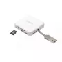 Lettore di schede PNY All in One Reader — USB 2.0, 480 Mbit/s, supporta CF/SD/MicroSD/MS/MiniSD/MMC, bianco, 54×54×13 mm, 29 g