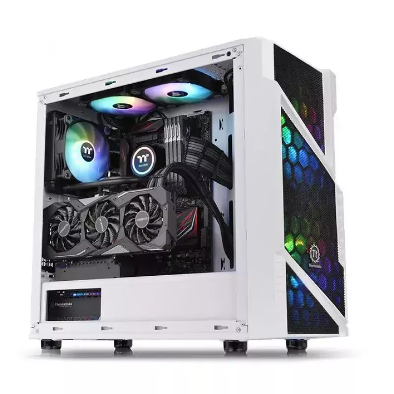 Case PC Thermaltake Commander C31 TG Snow ARGB Edition Midi Tower nero, bianco