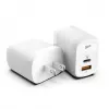 Silicon Power QM25 caricabatterie da parete 30W con due porte, USB-C e USB-A, bianco (SP30WASYQM252PCW)